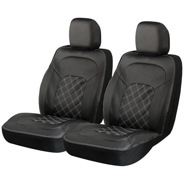 Masque 2-Piece Black Quilted Truck Seat Cover - 67005 | Blain's Farm