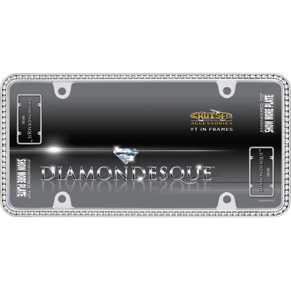 Photo of Chrome & Clear Diamondesque License Plater Holder