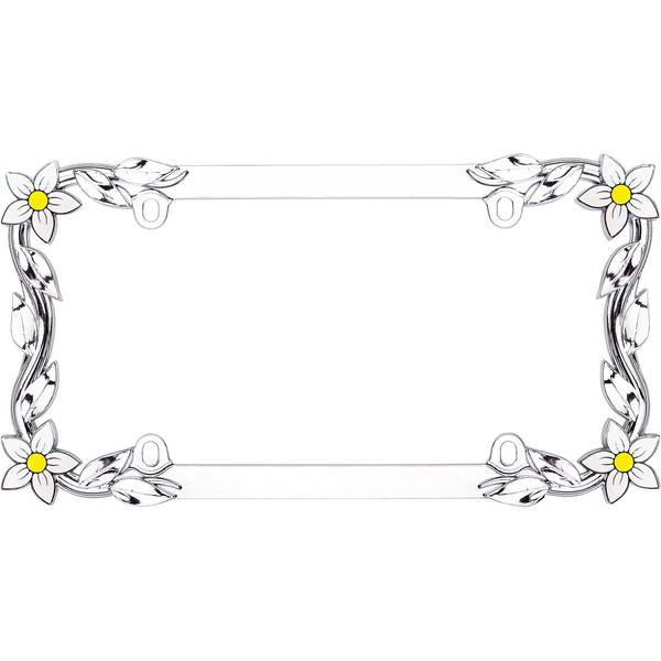 Cruiser Accessories Chrome & Painted Daisy License Plater Holder