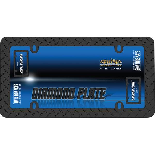 Photo of Matte Black  Diamond Plate License Plater Holder