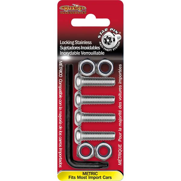 Cruiser Accessories Stainless Star Pin Metric Locking License Plate