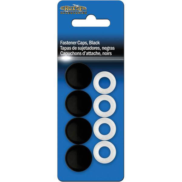 Cruiser Accessories Black Fastener License Plate Caps 82650 Blain's