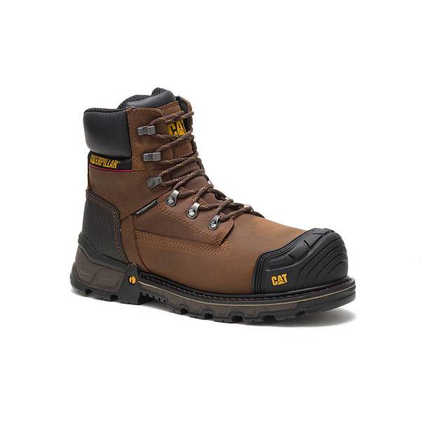 Cat Footwear Men's Dark Brown 6" Composite Toe Boots - P90991-8.5 | Blain's Farm &
