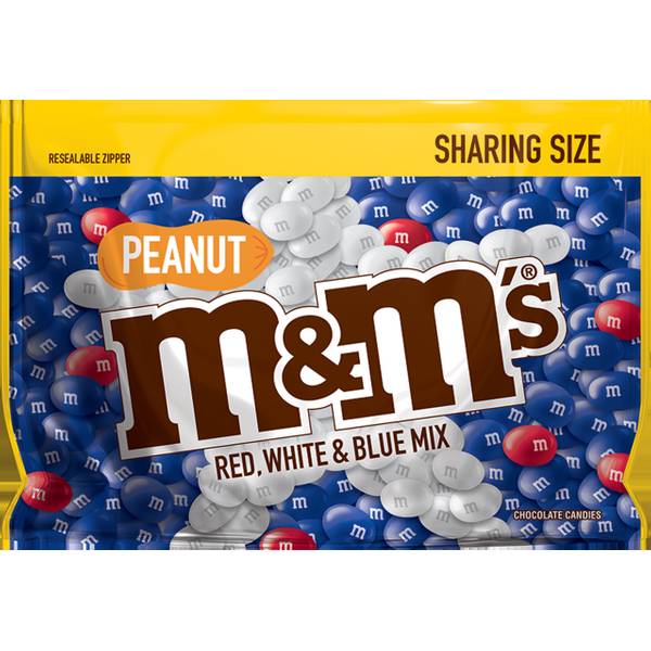 M&M'S Summer Peanut Chocolate Candy Red, White & Blue Assortment, Party  Size, 38 oz Bag