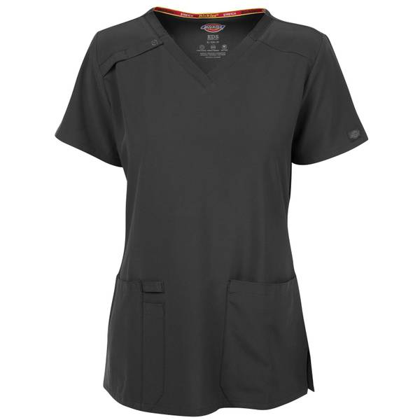 Dickies Women's Short Sleeve VNeck Scrub Top, Pewter, M DK615PWPSM