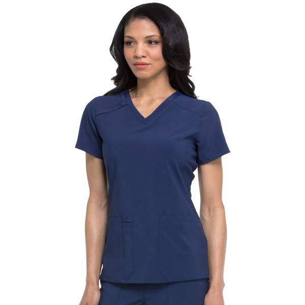 Dickies Women's Short Sleeve VNeck Scrub Top, Navy, M DK615NYPSM