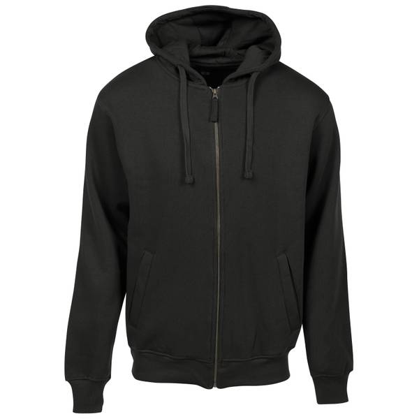 Work n' Sport Men's Full Zip Hooded Sweatshirt, Black, XLT - 71892 ...