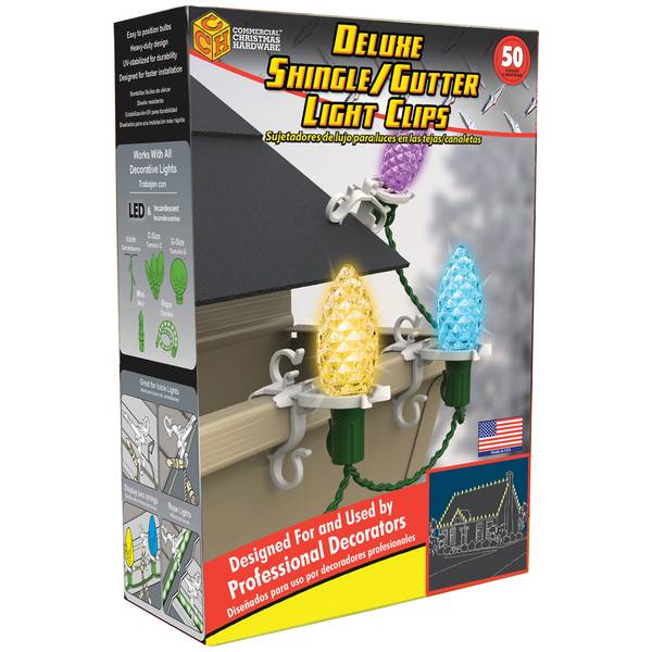 Adams 50-Piece Deluxe Shingle and Gutter Light Clips