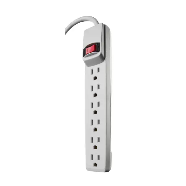 Woods 41366 6 Outlet Power Strip, White, 2