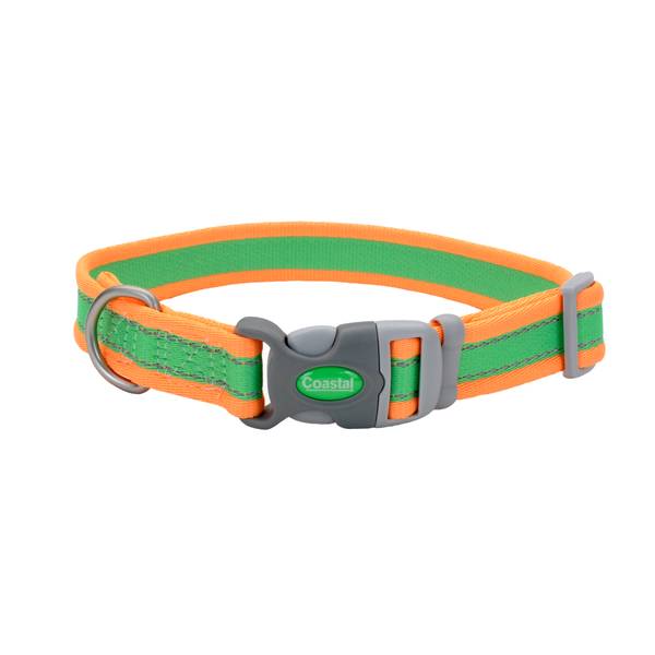 Coastal Pet 1" x 14" 20" Pro Reflective Dog Collar, Lime/Orange 12921 LWO20 Blain's Farm