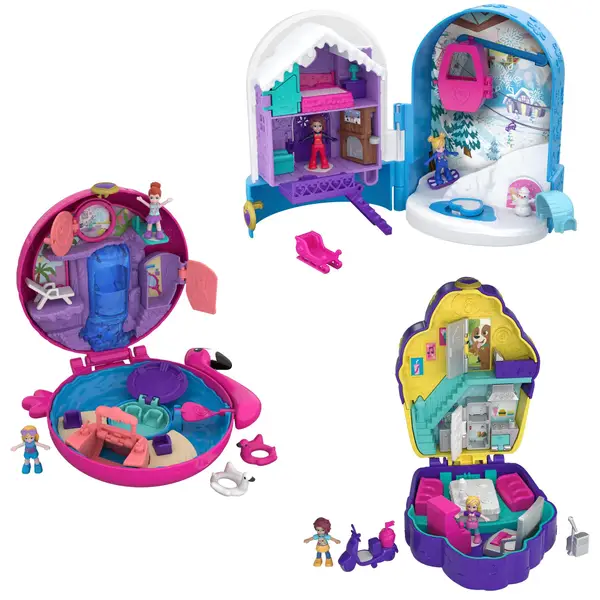 Polly Pocket Mini Toys Camp Adventure Llama Compact Playset Ages 4+ Mattel
