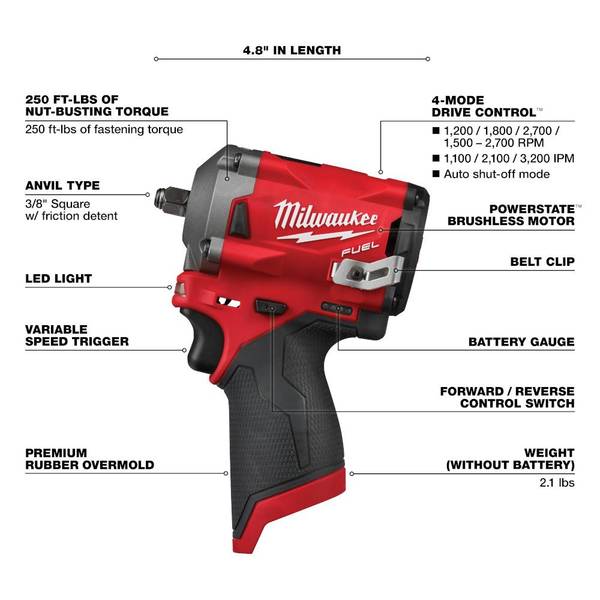 Milwaukee stubby impact wrench sale