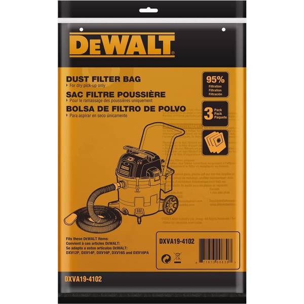 DeWalt Fine Dust Bag 12-16 gal (3pk)