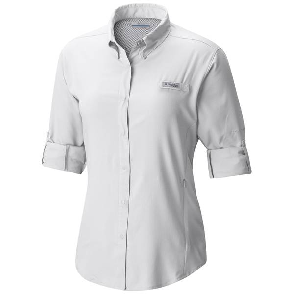 Columbia Women's Anytime Lite Long Sleeve Shirt, White, Large