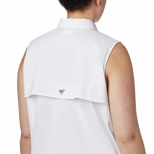 Columbia Women's Plus Size Tamiami Sleeveless Shirt, White, 2X