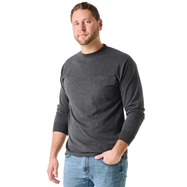 Work N' Sport Men's Long Sleeve Lightweight Pocket Tee Shirt