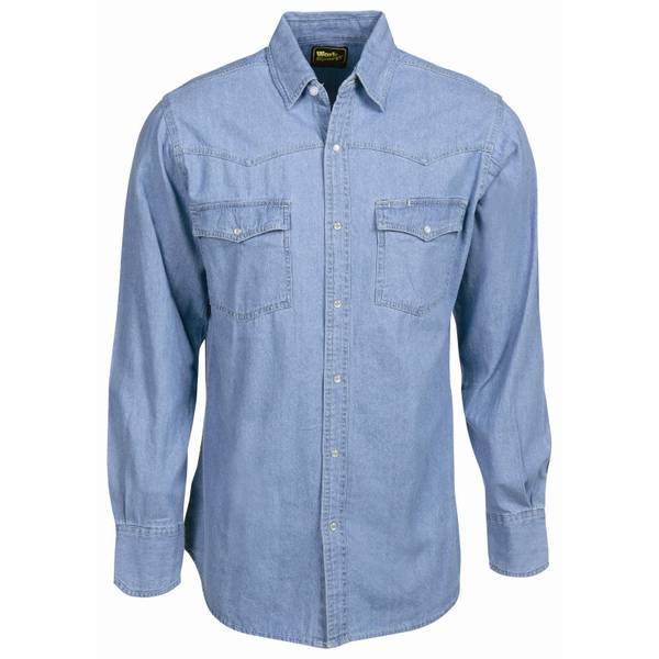 Denim Button-Down Collar Oversized Shirt in Cranover Wash