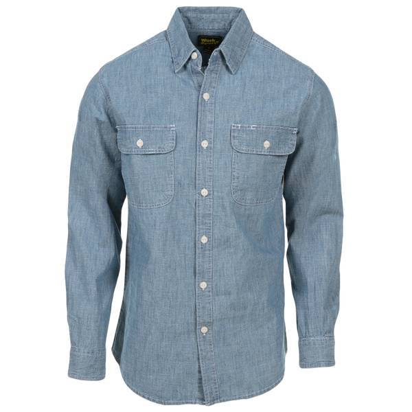 Esast Men Denim Shirt Casual Fashion Stitching Suede Washed Button Long Sleeve Work Shirt 