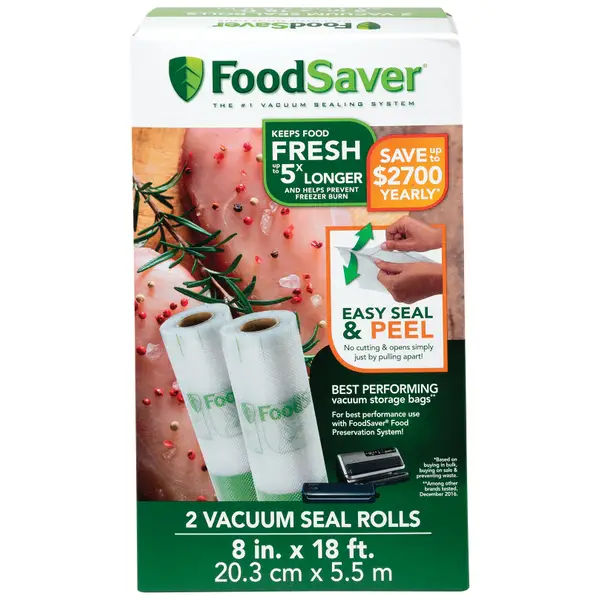 FoodSaver Vacuum Sealer Bags, Rolls for Custom Fit Airtight Food Storage  and Sous Vide, 8 (2 Pack) and 11 (3 Pack) Multipack (Packaging May Vary)  : Home & Kitchen 