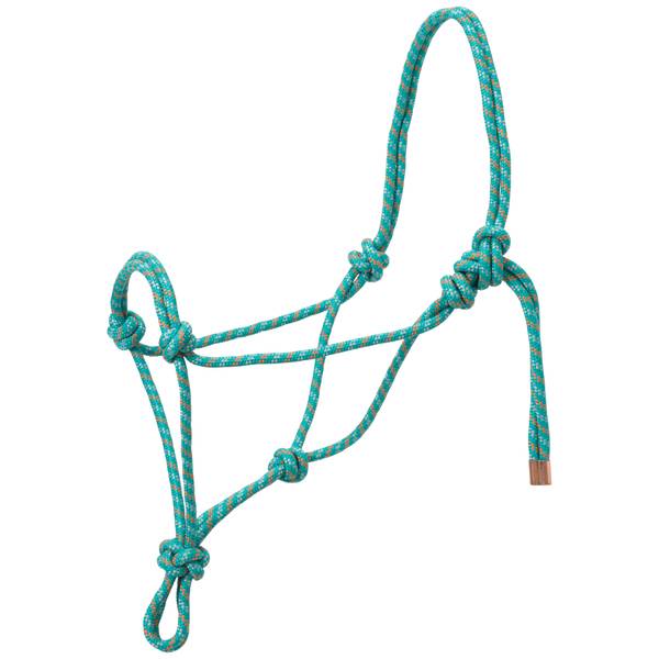 Weaver Leather Cavezza Per Mucca In Corda Intrecciata - Taglia Mucca - Colore Corallo/Grigio/Verde Acqua
