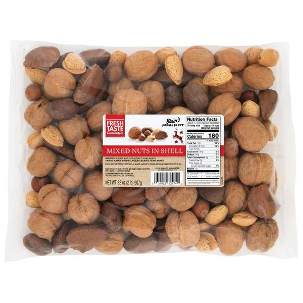 Blain's Farm & Fleet 32 oz Mixed Nuts in Shell 621747 Blain's Farm