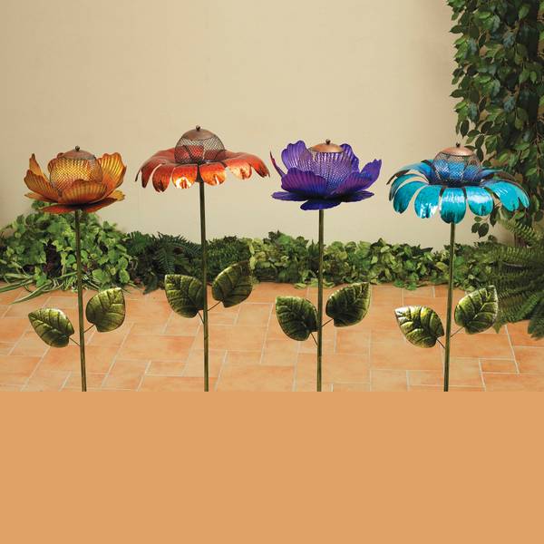 Gerson Metal Mesh Flower Bird Feeder Yard Stake Assortment - 2253480 ...