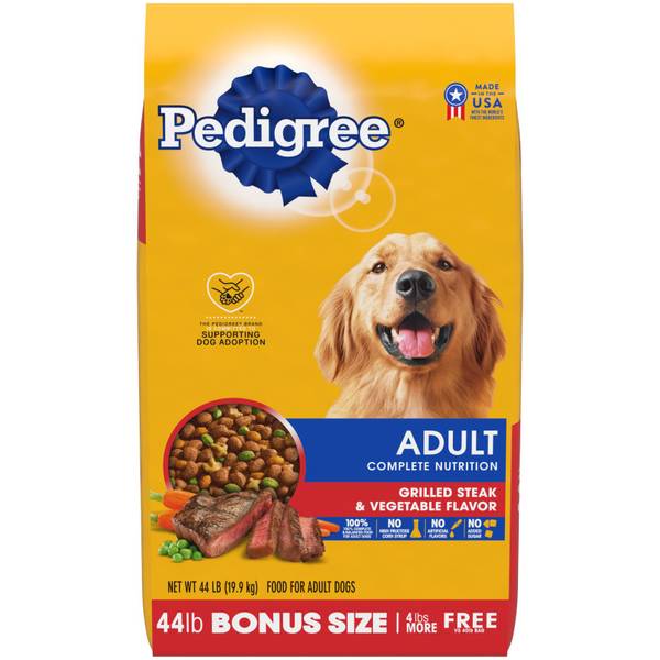 Pedigree 44 lb Complete Nutrition Grilled Steak and Vegetable Dog Food ...