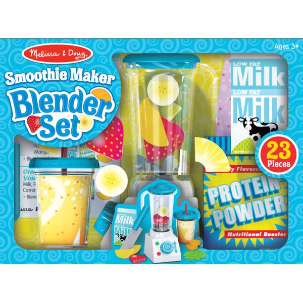 Kids' Vegetable & Fruit Smoothie Blender Play Set, Wooden Juice