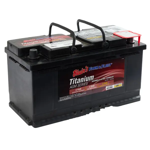 Blain's Farm & Fleet Titanium AGM Auto Battery, Group Size 49, 850