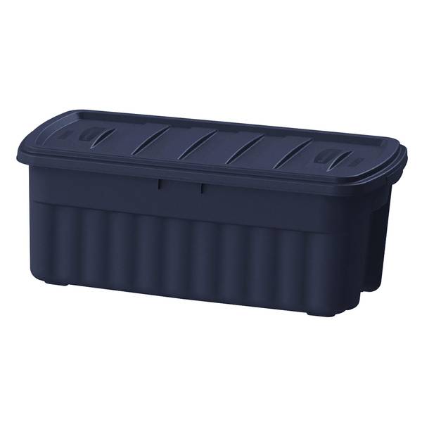 50 Gallon Rolling Plastic Storage Bin Container with Pull Handle