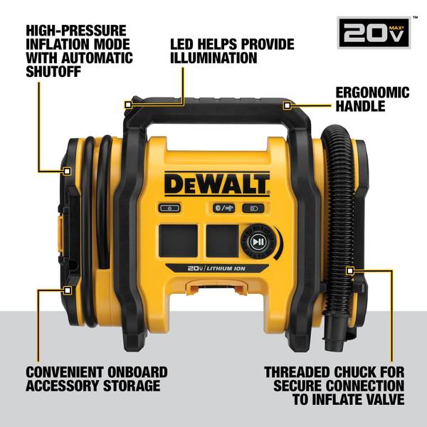 DEWALT 20V MAX* Corded/Cordless Air Inflator DCC020IB Blain's
