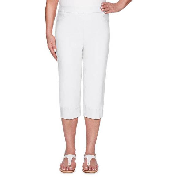 Alfred Dunner Women's Allure Clam Digger Capris, White, 16 - 01518-100 ...