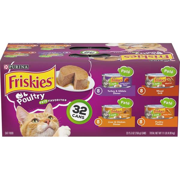 Friskies 32Pack 5.5 oz Poultry Pate Favorites Variety Wet Cat Food