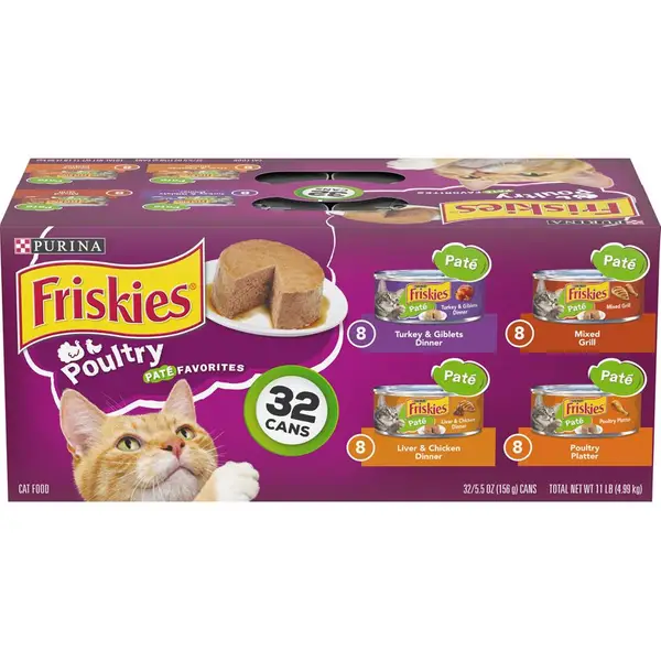 Friskies 32 Count 5.5 oz Poultry Pate Variety Pack Cat Food 199 041 15 Blain s Farm Fleet