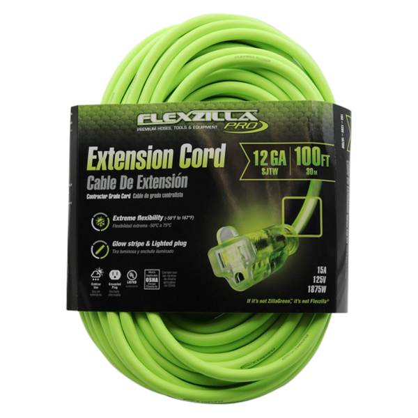 100 ft Flexzilla Pro Electric Extension Cord Power Cable Indoor Outdoor 14 gauge
