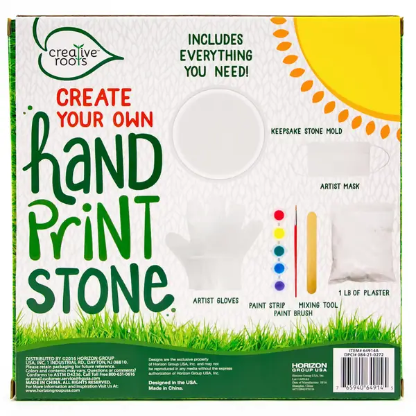 Creative Roots Create Your Own Handprint Stone, Arts and Crafts