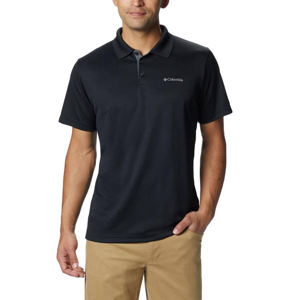 Columbia Men's Utilizer Short Sleeve Polo Shirt, Black Grill, M ...