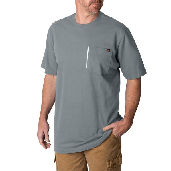 Walls Men's Grit Heavyweight Short Sleeve Cotton Work T-Shirt, Grey ...