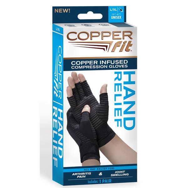 Copper Fit Compression Gloves, Large/Extra Large CFRRGLXL Blain's