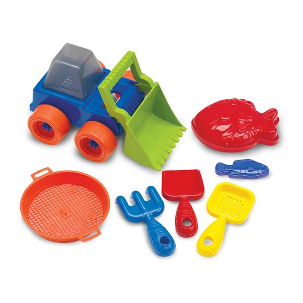 American Plastic Toys Dump Truck Sand Toys 7 Piece Assortment 02380