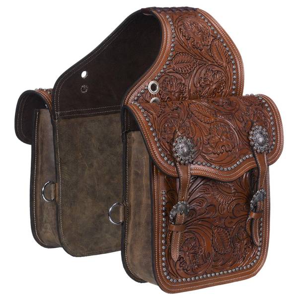 Photo of Floral Oak Leaf Tooled Saddle Bag