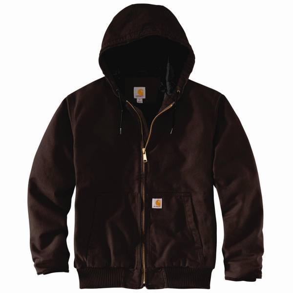 Carhartt Men's Duck Quilt-Lined Active Jacket, Dark Brown, 3XLT ...