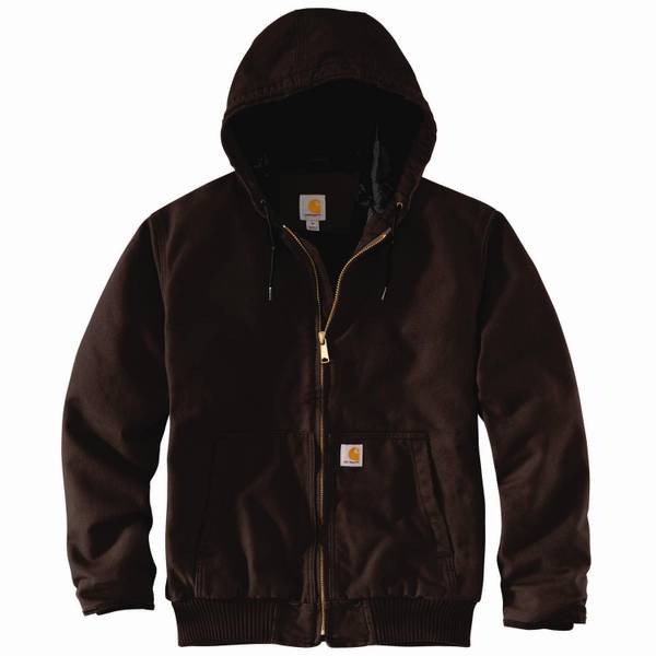 Carhartt Men's Duck Quilt-Lined Active Jacket, Dark Brown, 4X - 104050 ...