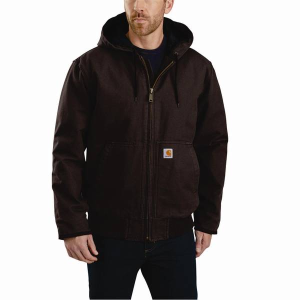 Carhartt Men's Duck Quilt-Lined Active Jacket, Dark Brown, 2X - 104050 ...