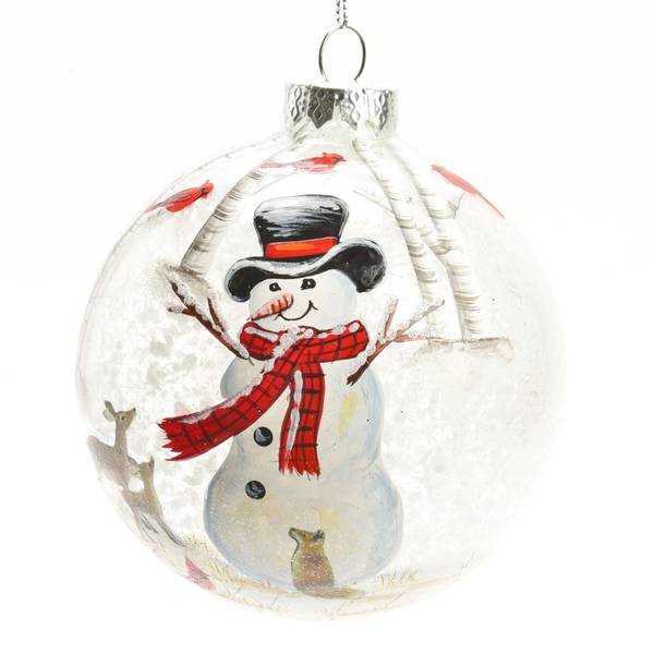 Caffco International Snowman Glass Ball Ornament - XO6039451 | Blain's ...