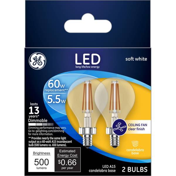 Photo of 2-Pack 5.5-Watt LED Soft White Dimmable A15 Light Bulbs