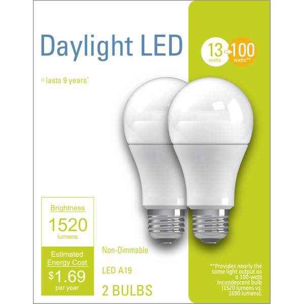 GE 2Pack 13Watt Daylight LED A19 Light Bulbs 32594 Blain's Farm