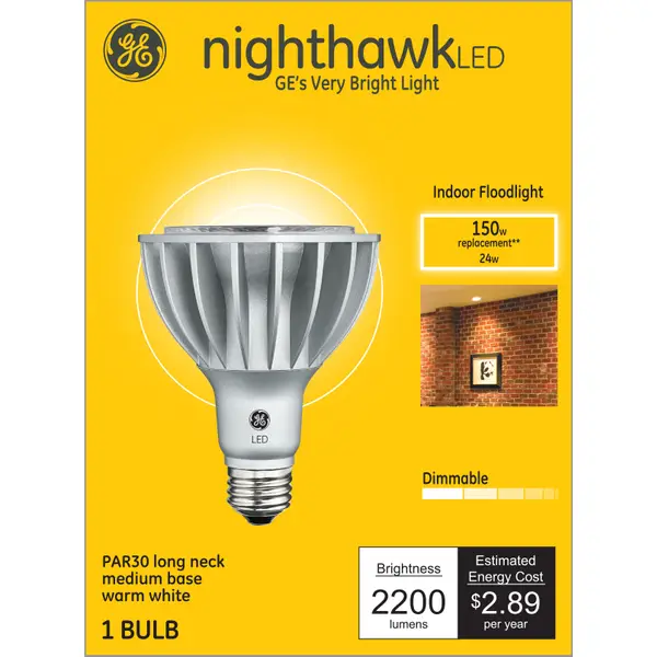 GE Nighthawk Outdoor 150 W Equivalent Dimmable Warm White Par38 LED Light Fixture Light Bulb 