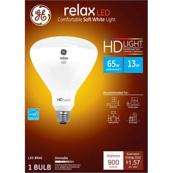 GE Relax LED 13Watt Soft White BR40 HD Light Bulb 68438 Blain's