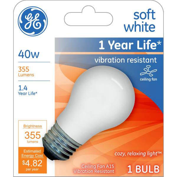 Ge 40 Watt Ceiling Fan A15 Vibration, Are There Special Light Bulbs For Ceiling Fans